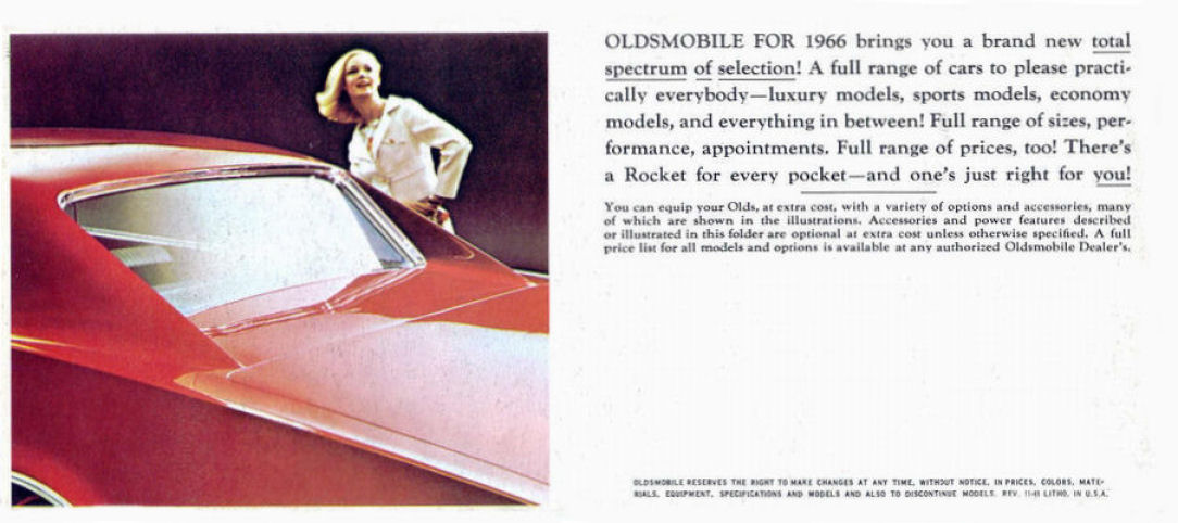 1966 Oldsmobile Motor Cars Foldout Page 3